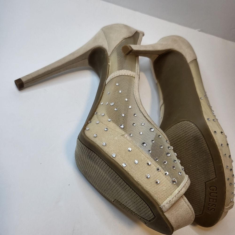 GUESS NUDE SPARKLE HEELS SIZE 10​ - Picture 8 of 9